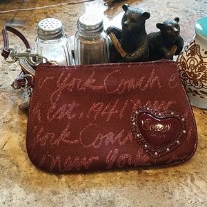 Red Heart Coach Wristlet